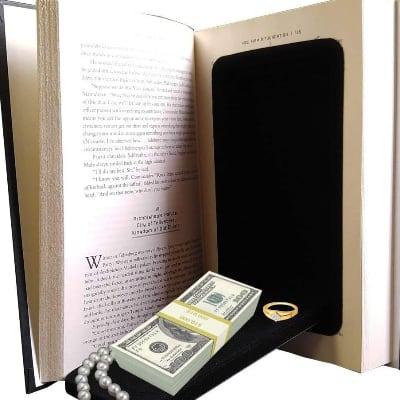 Hollow book safe made from a real hardcover