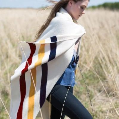 Faribault Frontier wool throw
