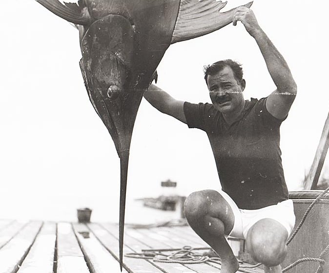 Hemingway aboard Pilar with a marlin catch